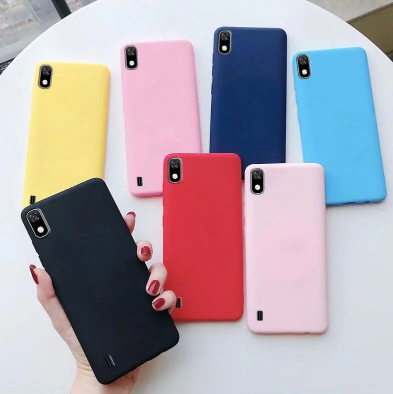 Case For Samsung galaxy A10 A10E A20 A20E A30 A40 A50 A70 A01 A02 S A11 A21 A31 A41 A51 A71 Candy color Silicone TPU Back Cover