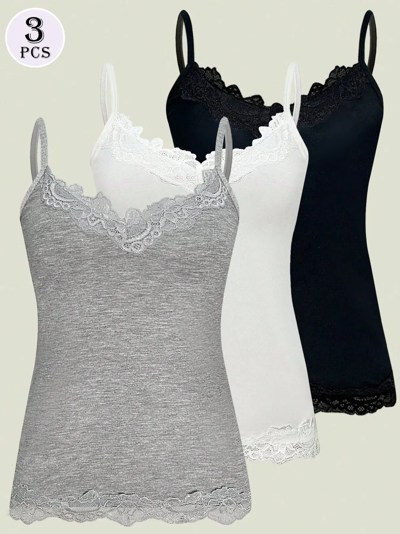Fashion Sexy Feminine Lingerie Home Casual Lace Women's Spaghetti Strap Sleeveless Backless Top Set, Slim-Fitting Plain Design, Comfortable and Stylish Womenswear