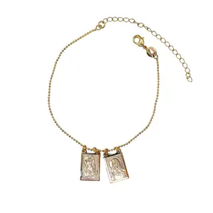 Gold-Plated Scapular Bracelet 8-inch