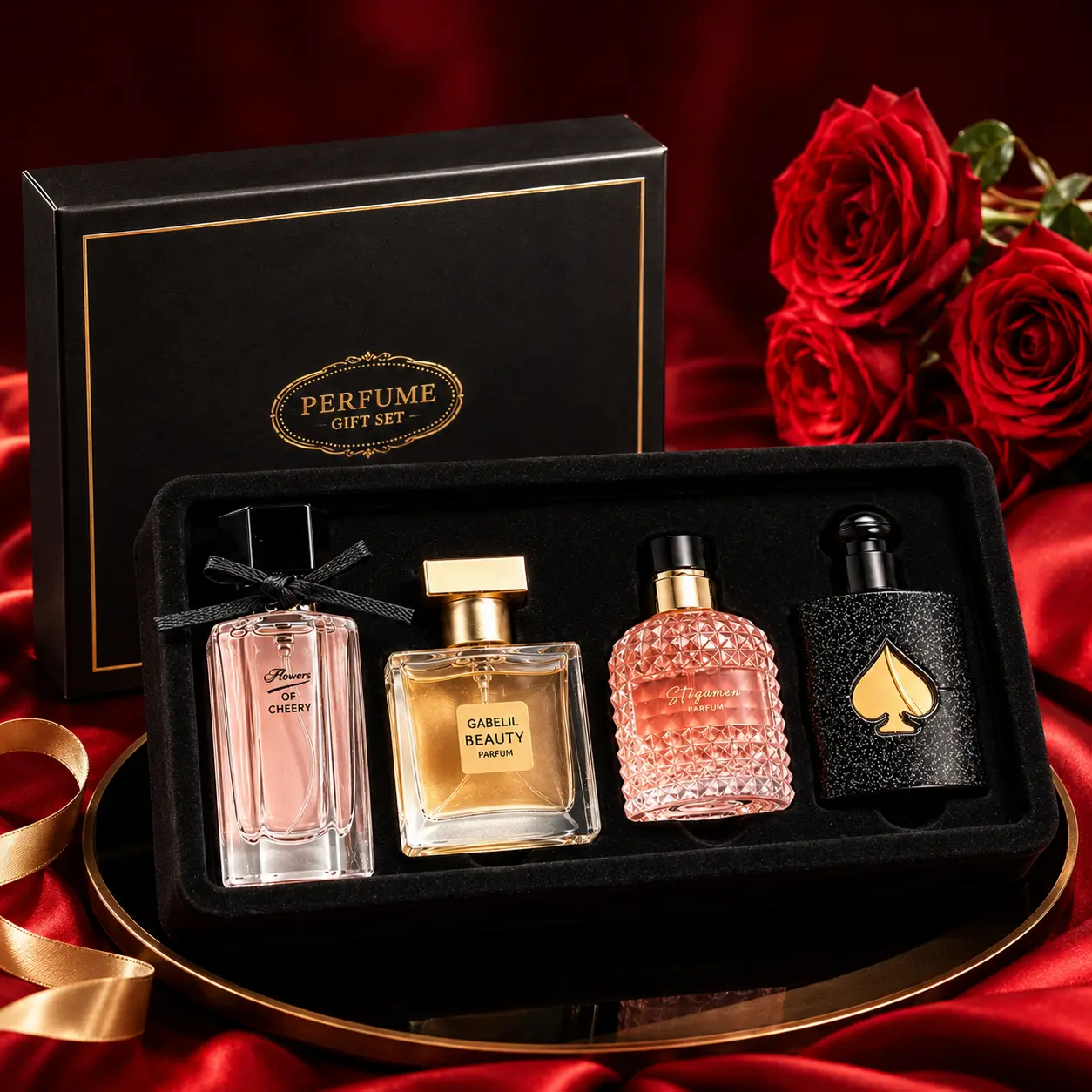 4-Piece Eau de Parfum Gift Set, Assorted Mini Perfume Bottles with Gift Box, Travel Size Fragrance Collection,Birthday Gift