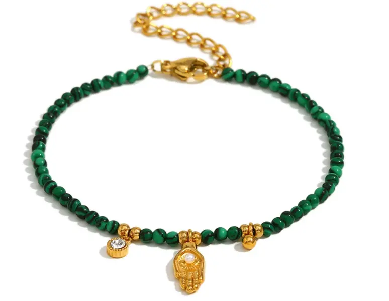 Malachite & Hamsa Bracelet Malachite & Hamsa Bracelet