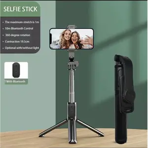 Bluetooth-compatible Selfie Stick Tripod, Extensible Triangle Stand, Phone Holder Rotates 360 Degrees, Live Streaming Accessory