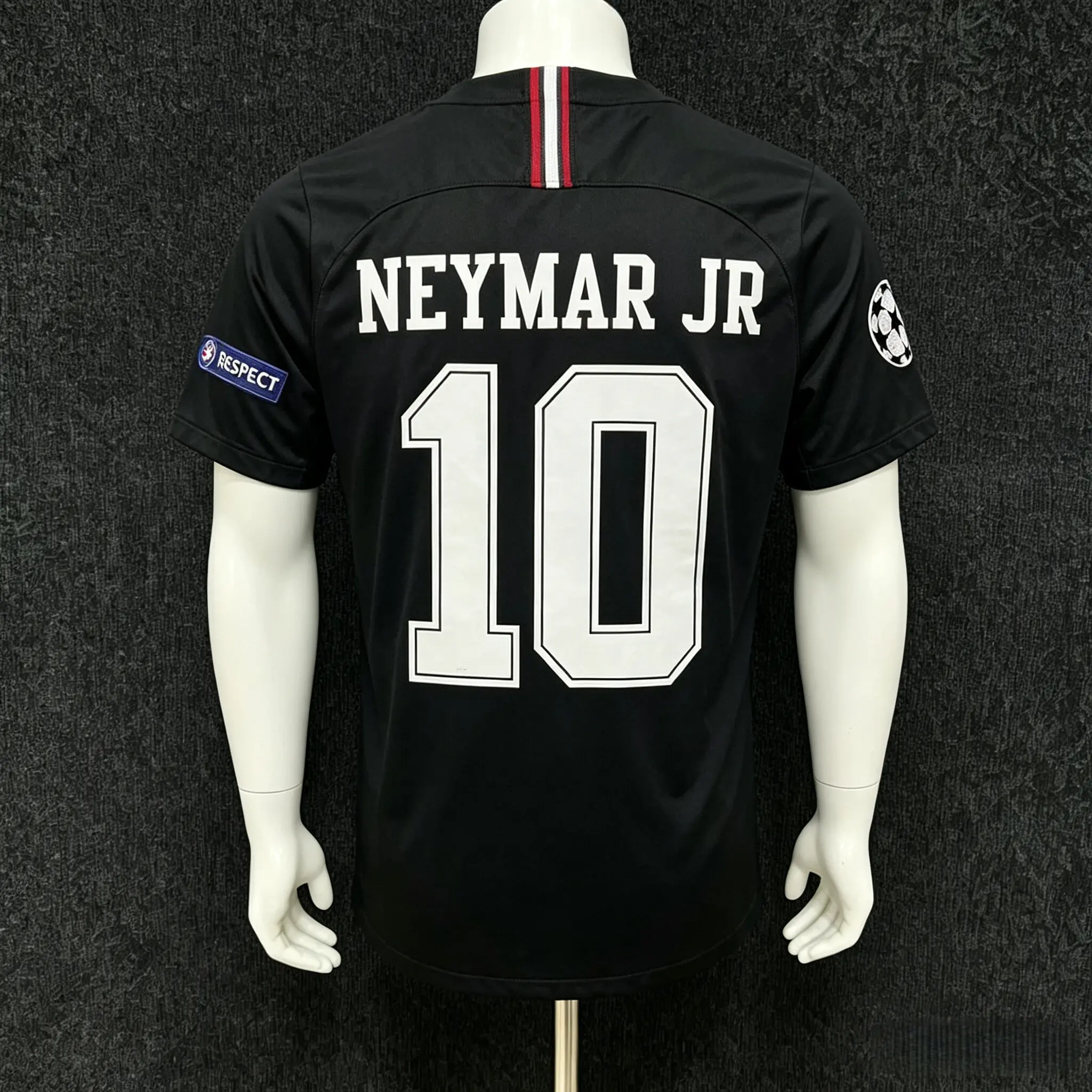 18-19 Black No. 10 Neymar Short Sleeve Breathable Soccer Jersey