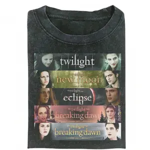 Twilight Saga T-Shirt – New Moon, Eclipse, Breaking Dawn Movie Collage Vintage Tee, Classic Fan Gift for Book & Film Lovers