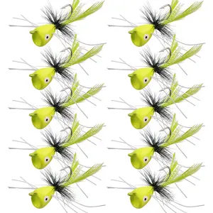 Fly Fishing Popper Flies Kit Colorful Fly Fishing Flies Popper Lures Foam Float Popping Bugs Lures Accessories for Trout Panfish Bluegill Bass Sunfish Salmon