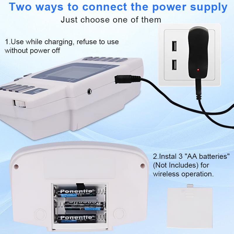 KRES1010 Frequency Therapy Device, Dual Power (Plug-in & Battery), 8 Adjustable Intensity Levels, Portable Massager for Pain Relief