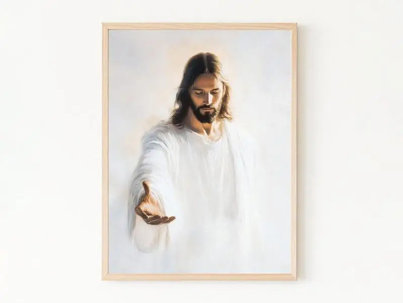 Come Follow Me, Jesus Portrait, Christian Artwork, Catholic Art Wall Decor, Picture of Christ LDS, Bible Art Poster, Jesus Print Unframed