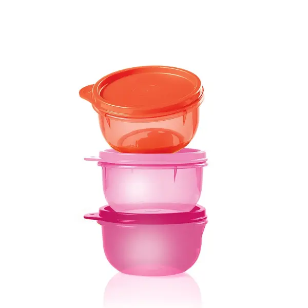 Tupperware Ideal Lit'l 8oz Bowls Set of 3 with Leak Proof Seals, Ideal for Travel