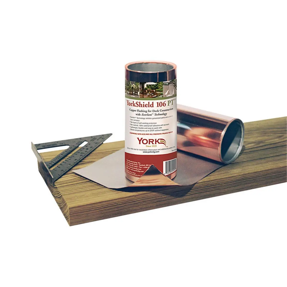 York High-Quality Copper Sheet Flashing for Construction and Marine Applications, 8 in. x 720 in. (8 lbs.)