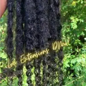 Virgin Boho Loose Curly Loc Extensions Curly Ends - 20 Loc Bundle