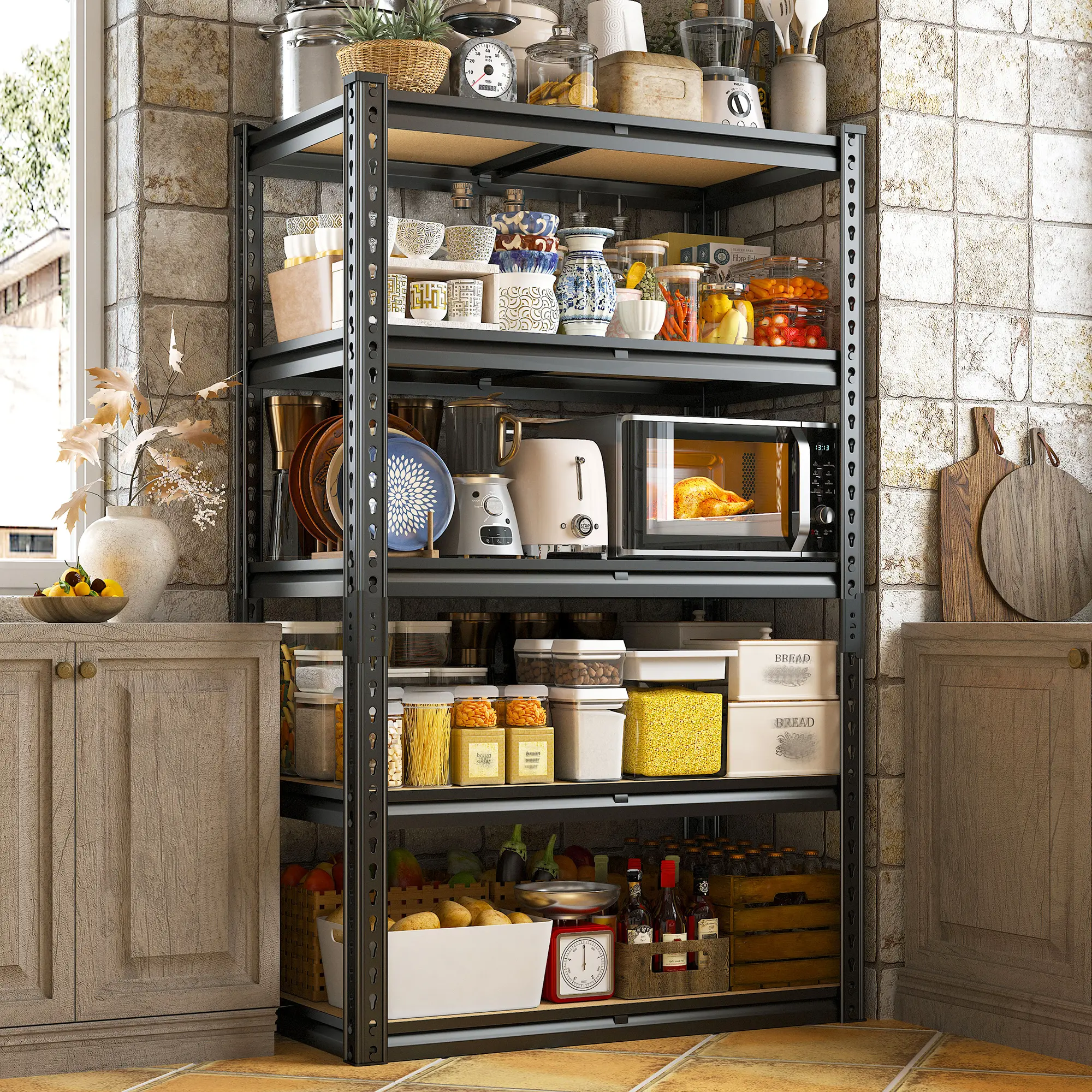 Raybee Garage Shelf, 5-Tier Heavy-Duty Metal Storage Shelving Unit, Adjustable Metal Frame Racks for Closet, Pantry, Kitchen, Garage Storage Organization Indoor Utility Shelves #TikTokShopStockUp