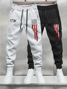 Men's Casual Sporty Pants, Loose-Fitting Design, Comfortable & Stylish, Perfect for Spring & Fall, Daily Wear Essentials, Letter Print Sweatpants, Casual Comfy Sweatpants, Athleisure Pants, Sports Casual Pants
