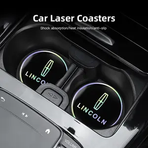 2PCS Car Water Coaster Pad Laser Water Coaster Accessories For Lincoln Navigator Continental Nautilus Aviator MKZ MKX MKC MKT MKS Corsair Mark E