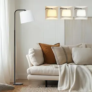 Floor Lamp for Living Room with 3 Color Temperatures, Foot Switch Standing Lamps for Living Room, Bedroom, Office, Arc Mordern Floor Lamp with 9W LED Bulb Included