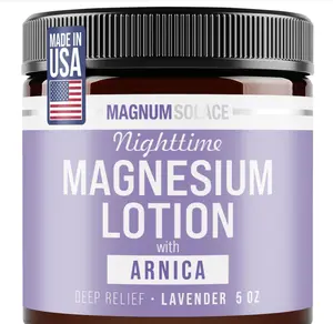 Magnum Solace Nighttime Magnesium Lotion with Arnica – Soothing Relief & Relaxation, Highly Concentrated Magnesium for Muscles & Joints – Apply to Legs or Feet Before Bed – Skin-Friendly