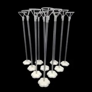 Clear Transparent Balloon Sticks and Stands 10 count set, holders,  balloon sticks for table top use with LED Bobo Balloon, for wedding decor, party decoration (10 pack 15 inch, clear)