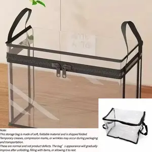 Large, transparent, thick plastic storage box with a hinged lid. Heavy-duty, durable, and high-capacity storage box, perfect for home, camping, travel, attic, and moving.