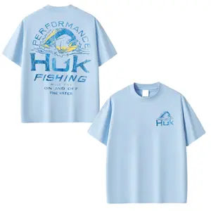 HUK Fishing Performance Graphic T-Shirt USA – Fish Logo Double-Sided Tee for Anglers Boating & Summer Fishing