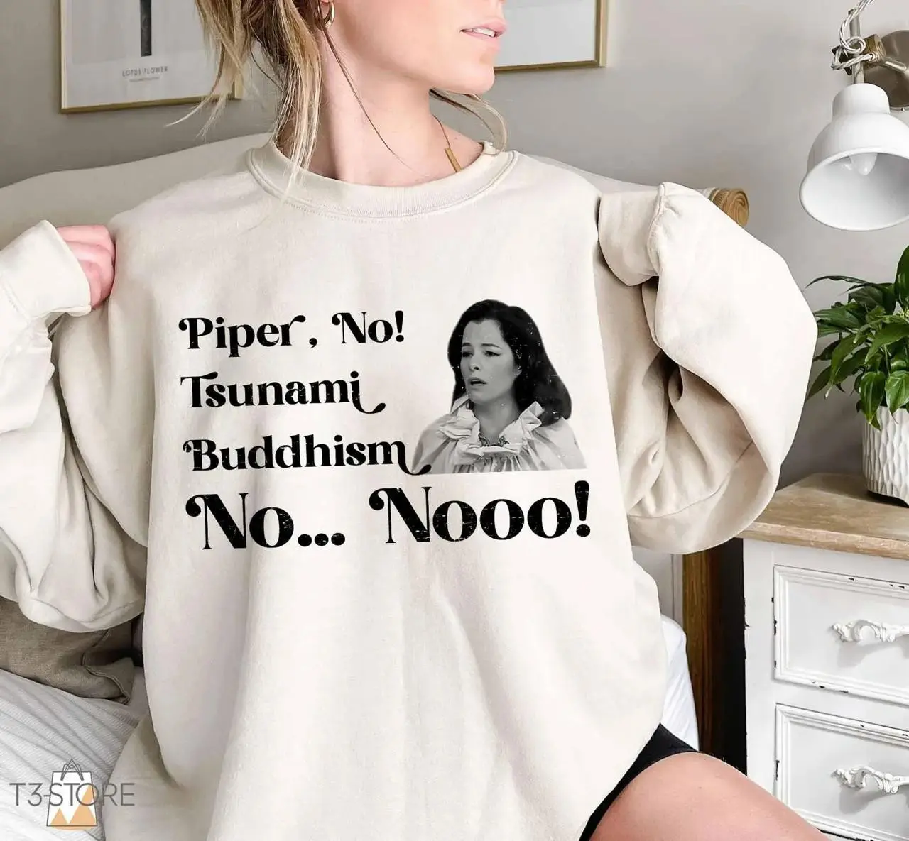 Piper No, Tsunami, Buddhism, No, No Shirt, Inspired Tee, Joke Humor Lotus, Trending Viral Funny Shirt, White Lotus Shirt