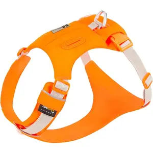 Lightweight Dog Harness, Large to Very Large Breeds, Adjustable Fit.Pet Harness with Pocket, Dog Training Harness for Outdoor Walking Running, Hiking (Orange, L)