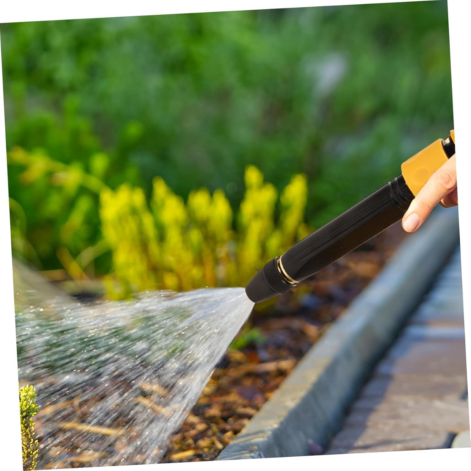 This new home garden car wash water gun nozzle offers 3 modes and is suitable for outdoor high-pressure watering of flowers, vegetables, and car washing. It includes a hose.