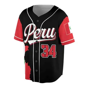 Customized Peru Flag Coat of Arms Baseball Jersey - Personalize Your Patriotism! Limited Stock Name & Number Options Available