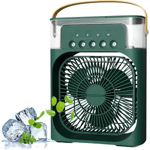 5-hole Mist Cooling Fan with 600ML Water Tank, 3 Mist Modes & 3 Speed Settings Fan with 7-color LED Light, Portable Mini Fan for Desk & Outdoor Use