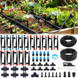 230FT Quick-Connect Drip Irrigation System Kit - 33FT 1/2" Main Tube & 197FT 1/4" Drip Line, Automatic Garden Watering System with Adjustable Emitters & Nozzles for Garden, Greenhouse, Yard, Lawn