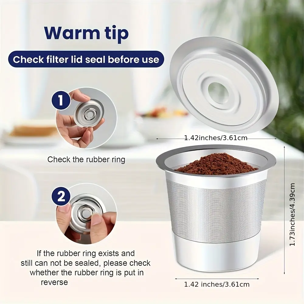 2 Pack Stainless Steel Reusable K-Cups Coffe Pods Compatible With Kuerig 1.0 Coffe Maker Machine