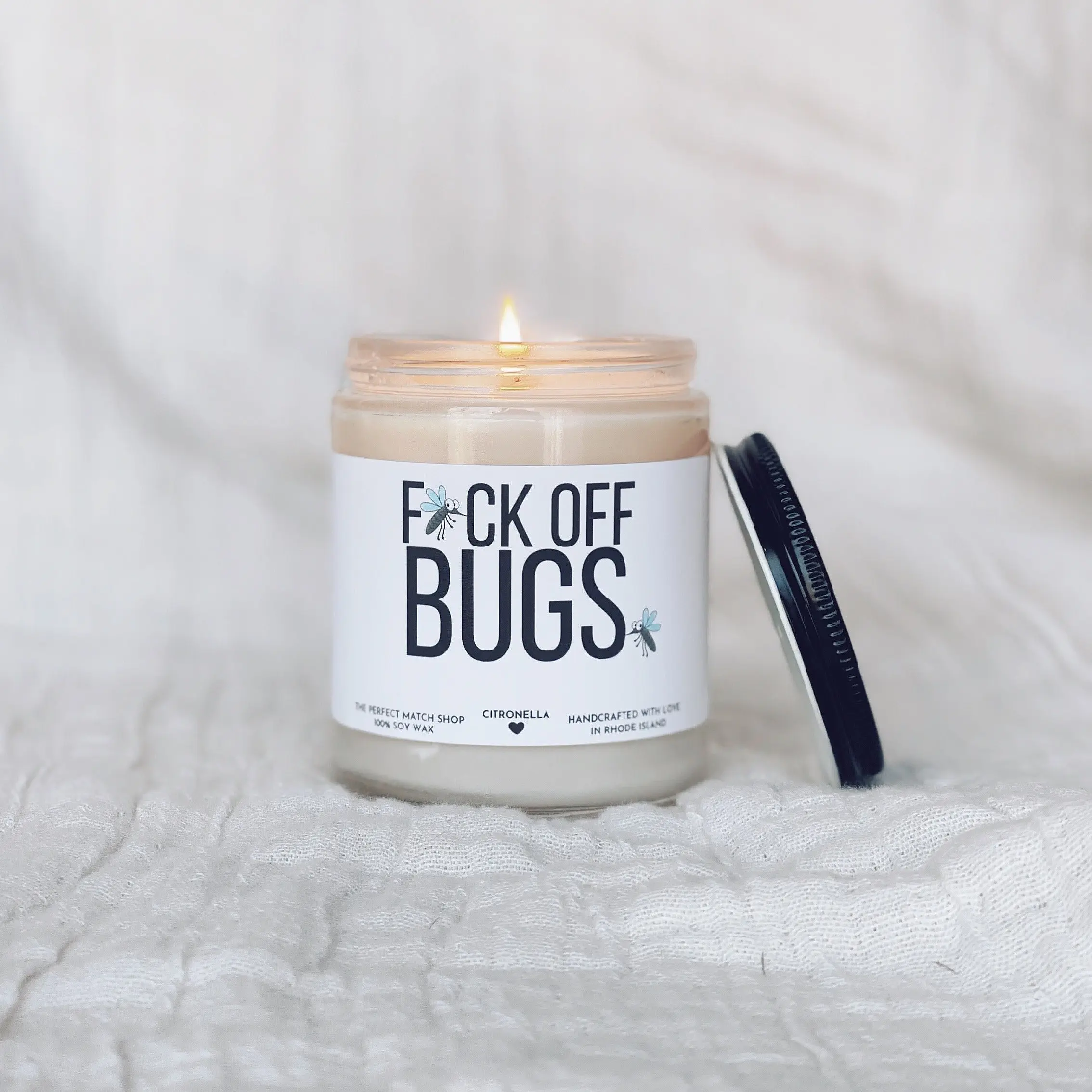 Citronella Candle | Outside Candle | Fuck off bugs candle | Keep bugs away | Outdoors candle | Candle for outside | Deck candle