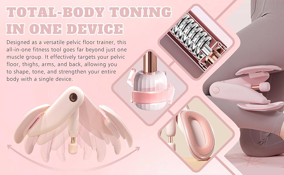 Thigh Master, 15.43-35.27lbs Adjustable Resistance Inner Thigh Exerciser, Pelvic Floor Muscle Exercise Thigh Trainer