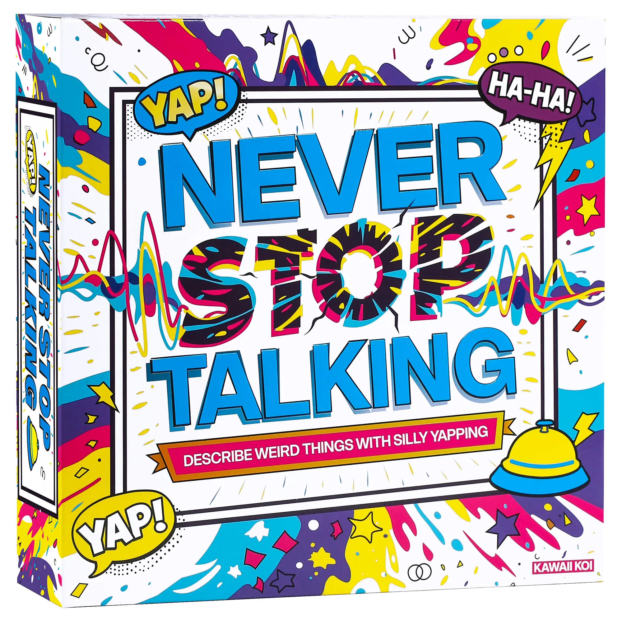 KAWAII KOI Never Stop Talking Word Guessing Game, Fast-Paced Party Card Set with Bell and Timer, Fun Team Activity for Family Night, Adults and Teens, Ages 14 Plus, 4 to 10 Players