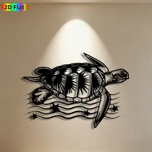 1pc Sea Turtle Metal Wall Art, Nautical Sea Turtle Statue Mural, Ideal Gift for New Year, Easter, Ocean Decor Enthusiasts, Weather-Resistant Metal Wall Decor , Perfect for Patio Wall & Garden Fence, Captivating Coastal Wall Art for Marine Life Enthusiasts