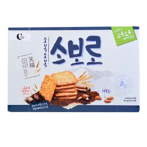 CROWN Korean Baked Wheat Crisps 240g - Oven-Toasted for Extra Crunch & Flaky Texture