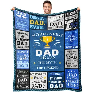 Dads Fathers Day Birthday Gifts Ideas - Dads Gifts from Daughter Son - Christmas Valentines Day Birthday Presents for Dad - Presents for Father Who Wants Nothing - Best Dad Ever Blanket 50"x60"