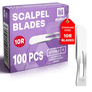 Stainless Steel 10R Dermaplaning Razor Pack of 100 Dermaplaning Blades