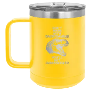Personalized Daddysaurus 15 oz Mug - Yellow