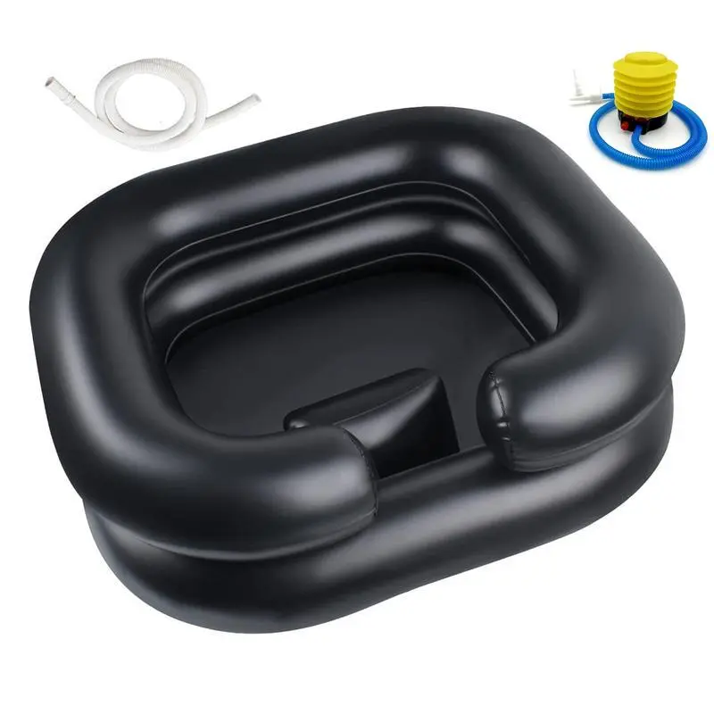 Universal Inflatable Pet Shampoo Basin - Inflatable Material Dreadlocks Black Hair Wash Basin, Portable Easy-to-Use Dog & Cat Grooming Bath Accessory for Bedridden/Disabled Pets, Home Use