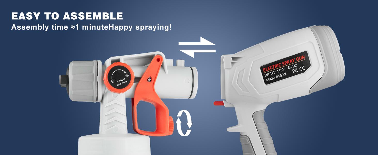 Electric spray gun with a 1400 ml large capacity, low noise and high atomization, suitable for household activities, furniture, fences, and small-scale spraying. Copper Motor Sprayer Paint Power nozzle