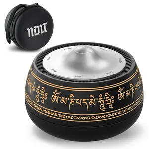 Electronic Tibetan Singing Bowl, 8 Chakra Modes(Crown-Root,) Calming Device with Timer, Auto/Manual Mode, Vibration, Rechargeable, Meditation Bowl for Sound Therapy, DeepSleep, Yoga, Reiki, Relaxation, Gift Choice, Storage bag included