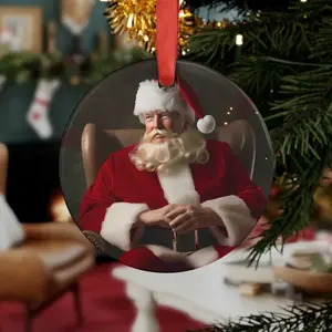 Donald Trump Fun Christmas Ceramic Ornament with Ribbon Trump Christmas Gift Donald Trump Santa Secret Santa Gift MAGA