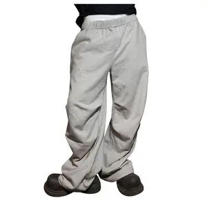 Baggy Sweatpants Wide Leg Sweatpants Y2K Drawstring Elastic Waist Workout Gym Jogger Trousers Streetwear