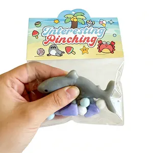 Fidget Toys Silicone Squeeze Toy for Stress Relief – Cute Soft Squeeze Fidget Toys, Interesting Pinching Shark Design,Shark Squeeze Fidget Toy,Cute Marine Animal Squishy,Perfect Party Favors & Gift for Adults