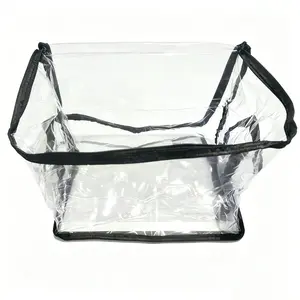 Large Transparent Thick Plastic Storage Box with Hinged Lid, Durable High-Capacity Organizer, Ideal for Home, Camping, Travel, Attic, Moving