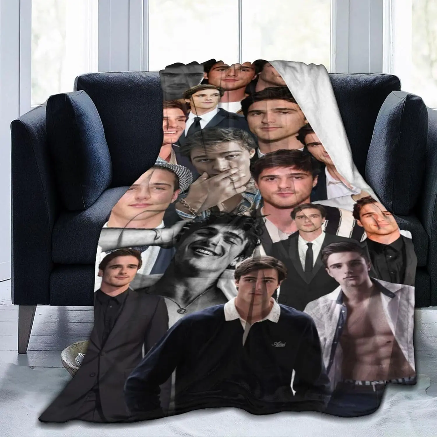 Polyester Fleece Throw Blanket - Jacob Elordi Durable Fluffy Soft Cozy Sleeping Bed Blanket, Anti-Shrinking, Multi-Size, Contemporary Look, Ideal Gift for Home Decoration & Sofa, Durable Fleece Blanket, Fluffy Soft Blankets