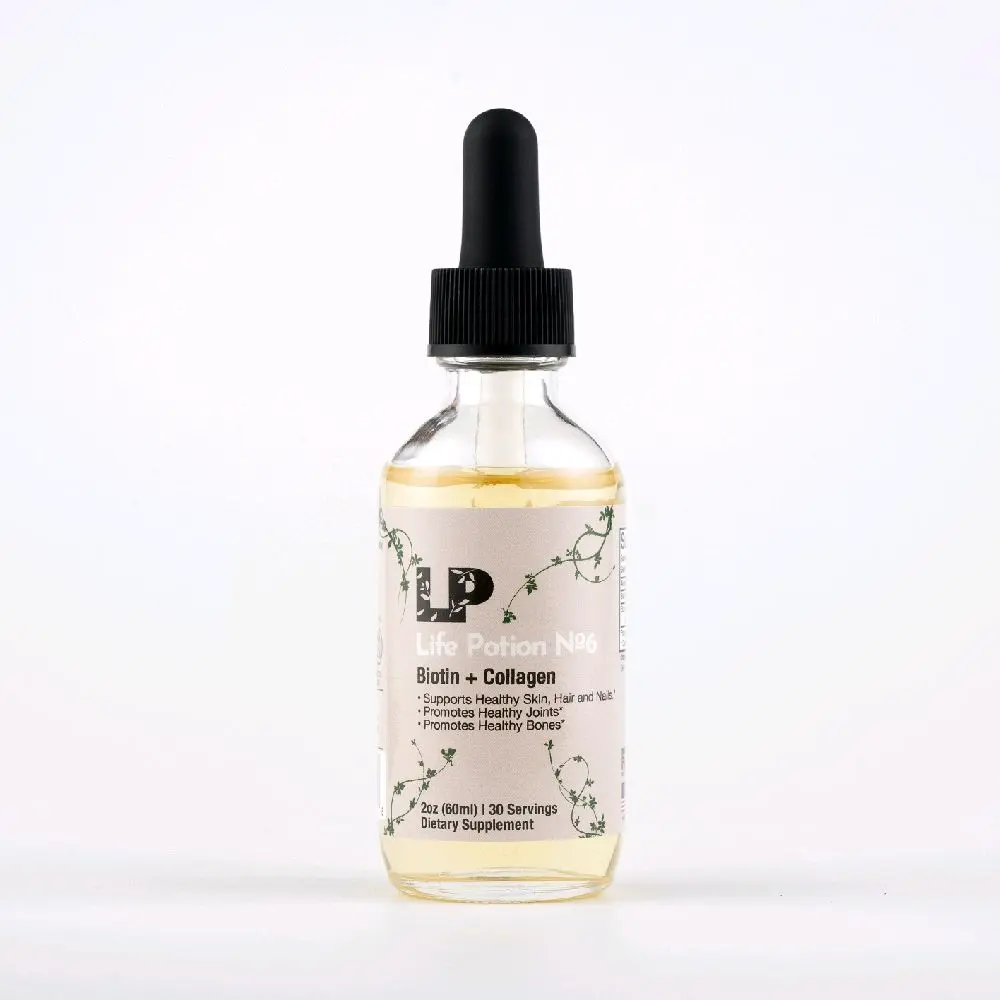 Life Potion #6 Collagen and Biotin Liquid Mouth Drops for Joint Health, Bone Strength, Muscle Mass, gut health Bathroom and More - Healthcare, Supplement Natural Nail Colagen Bathroom Bathroom Beauty Hair Edible Fitness Dietary