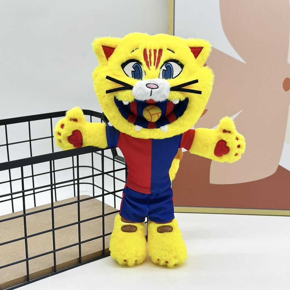 2 Pcs Cartoon Football Mascot Cat Plush Doll Plushies Collection Stuffed Toys Bedroom Decor Kids Boys Girls Birthday Gifts #HHV