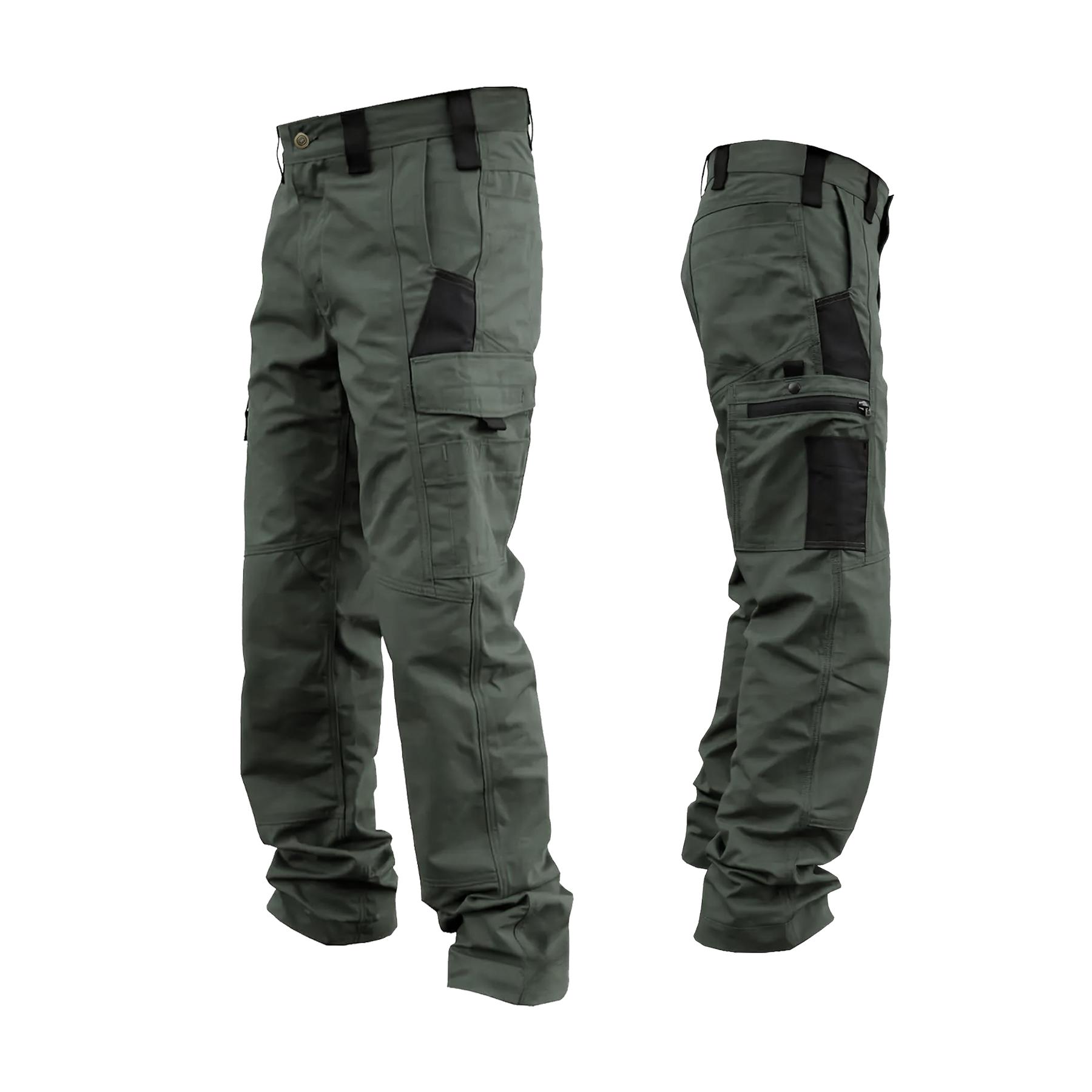 Amoyer Men's Tactical  Work Pants With Multiple Pockets - Made Of Durable Fabric, Available in Multiple Colors, Fishing, outdoor activities, work, hiking, camping, 230g/m² new fabric,Versatile For Spring, Autumn, And Summer, Safe Work Pants, Trouser