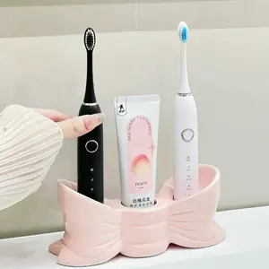 Bowknot Electric Toothbrush Holder, Toothbrush Storage, Bathroom Vanity Organizer for Toothbrushes & Toothpaste