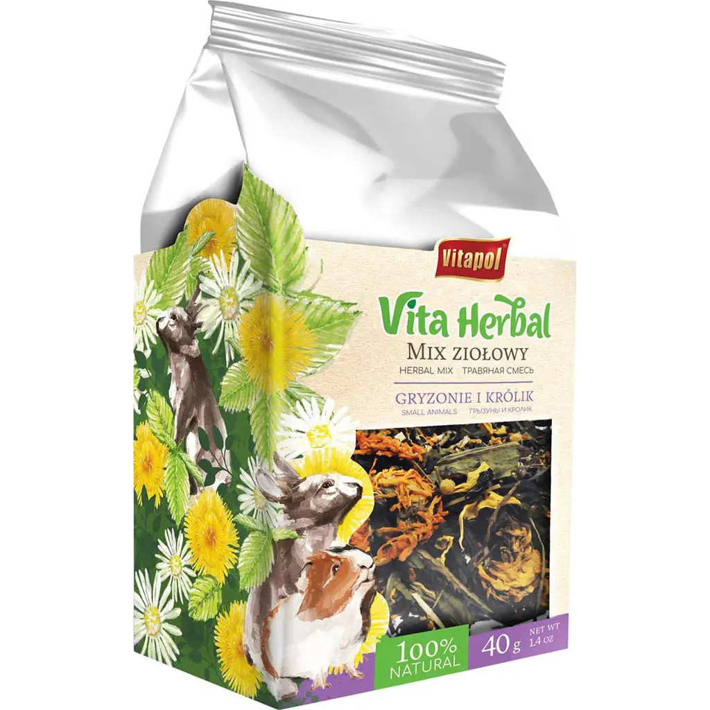 Vitapol ZVP-4104 Vita Herbal Mix, Hazard-Free Natural Herbs Nutrition Aid, 50 gm Small Animal Health Supply That Supports Health